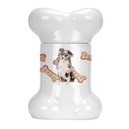 CAROLINES TREASURES Carolines Treasures CK2385BSTJ Australian Shepherd Bone Shaped Treat Jar CK2385BSTJ